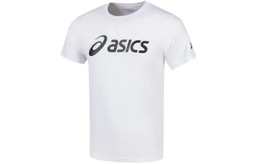 ASICS T Shirts Men's White Crew Neck Moderate Other