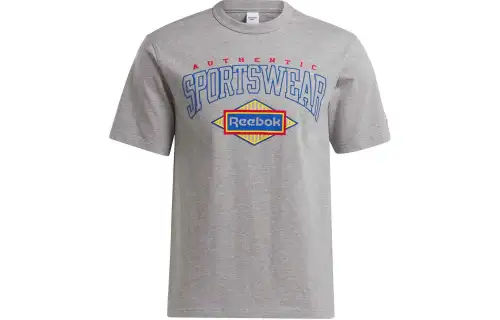 Reebok T Shirts Men's Gray Crew Neck Moderate Straight Fit