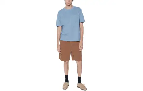 UNIQLO Drop Shoulder Sleeve T Shirt Unisex Sky Blue
