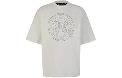 PALM ANGELS Milano Stud Embellished Crewneck T Shirt