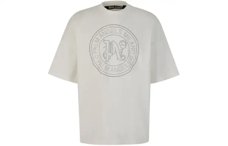 PALM ANGELS Milano Stud Embellished Crewneck T Shirt