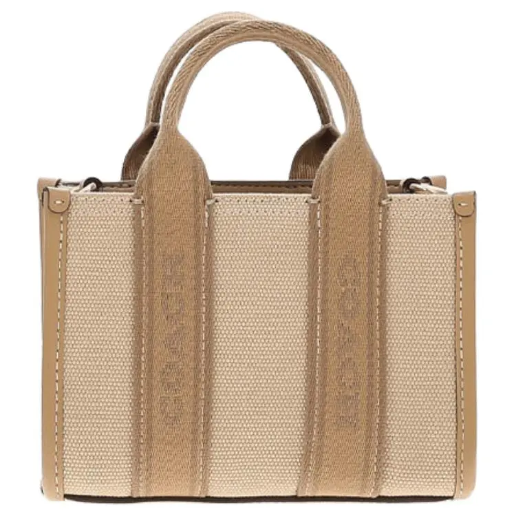 COACH Smith Fabric, Cow Split Leather Tote Bag, Shopping Bag, Handbag Small Women's Deep Natural & Mixed Color