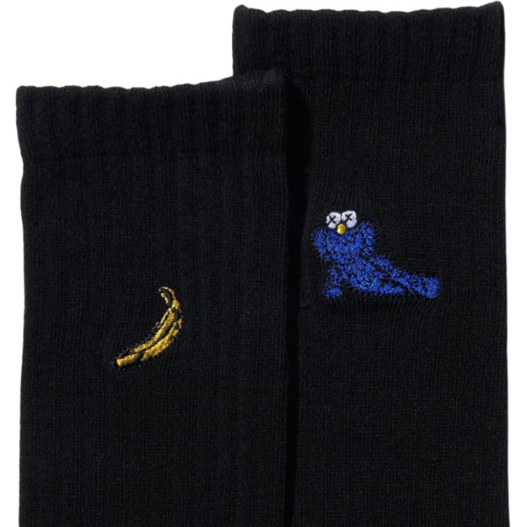 UNIQLO KAWS X WARHOL Crew Socks Unisex 1 Pack Black