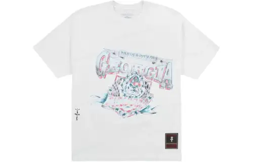 Travis Scott X Mitchell & Ness Georgia Bulldogs Hand Drawn T Shirt