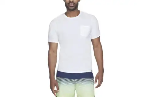 Skechers SKECH BREEZE T Shirts Men's White Crew Neck Moderate Straight Fit