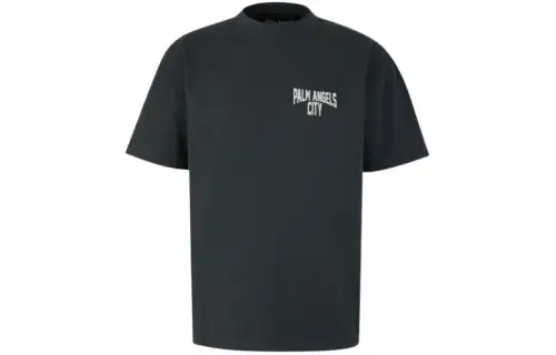 PALM ANGELS Logo Printed Crewneck T Shirt