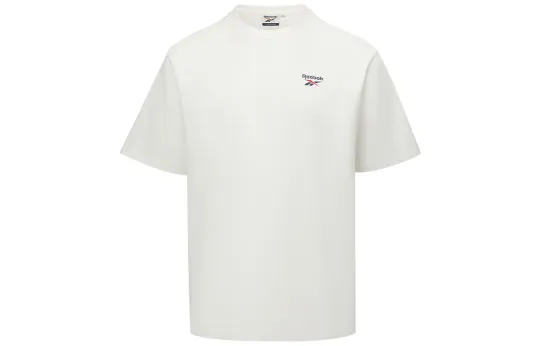 Reebok T Shirts Unisex White Crew Neck Moderate Straight Fit