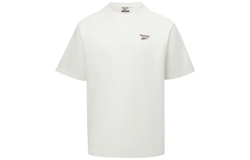 Reebok T Shirts Unisex White Crew Neck Moderate Straight Fit