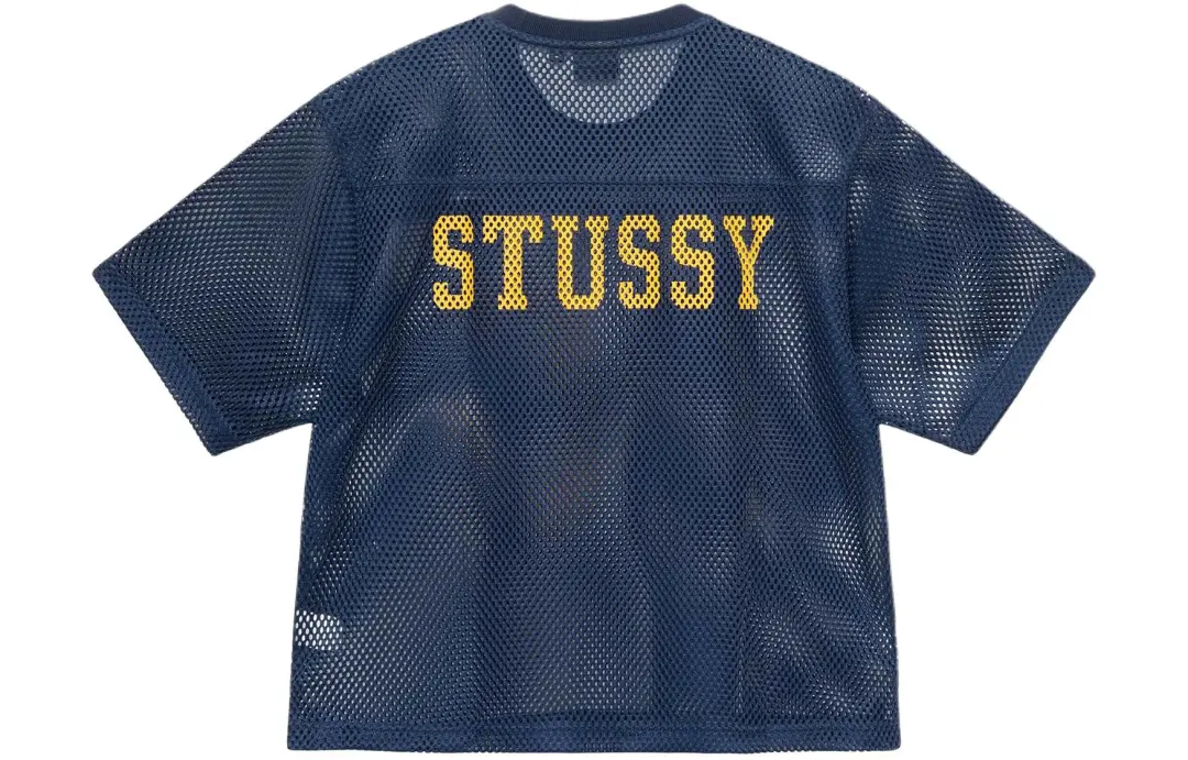 Stussy Drop2 Logo Mesh Knit T-shirt SS24 Blue