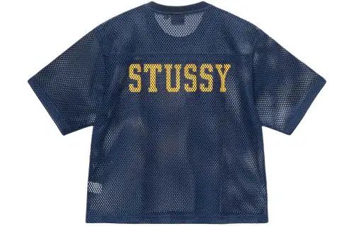 Stussy Drop2 Logo Mesh Knit T-shirt SS24 Blue