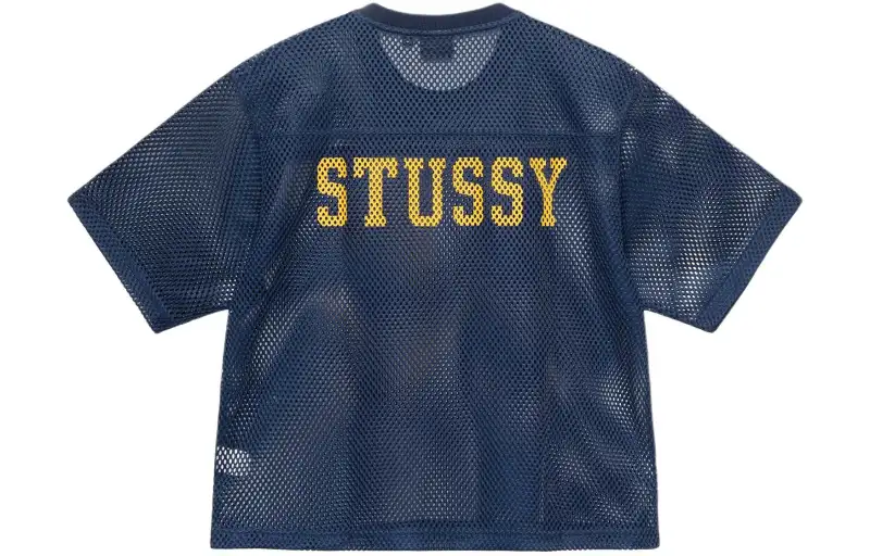 Stussy Drop2 Logo Mesh Knit T-shirt SS24 Blue