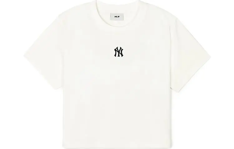 MLB New York Yankees T-Shirts Unisex Ivory Crew Neck Moderate