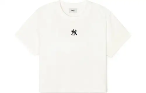 MLB New York Yankees T Shirts Unisex Ivory Crew Neck Moderate Straight Fit