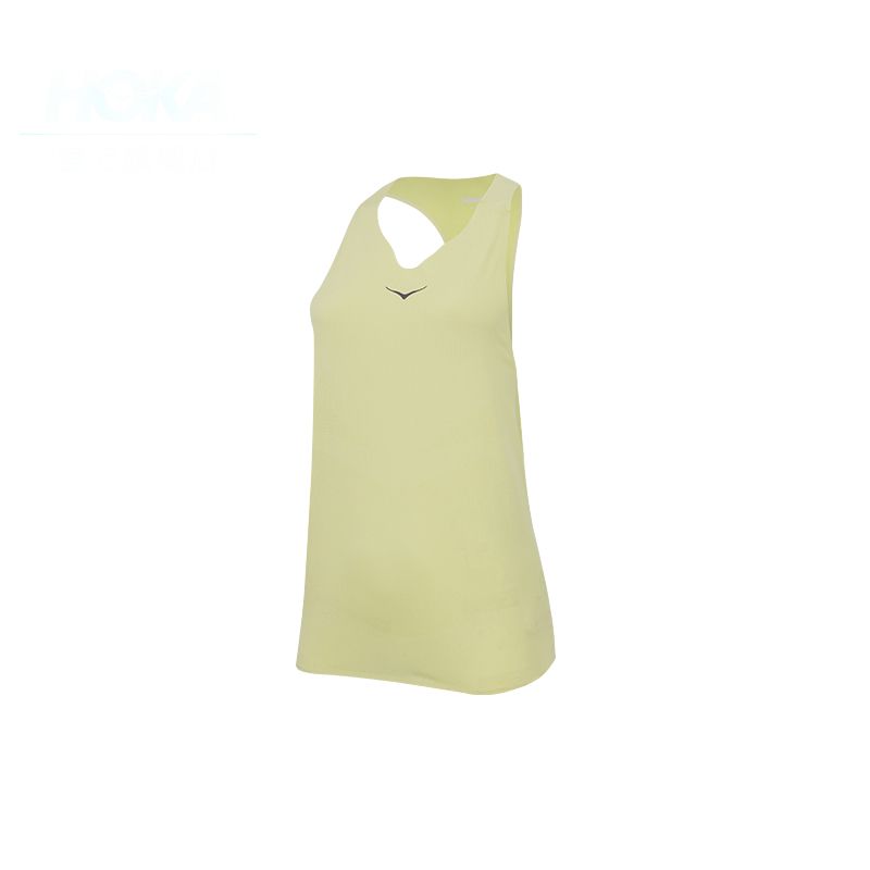 Мужская майка HOKA RACE SINGLET (желтая)