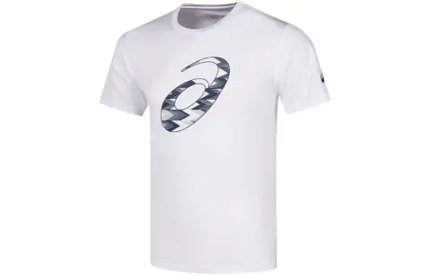 ASICS Men Running T-Shirts Men's White Crew Neck Moderate