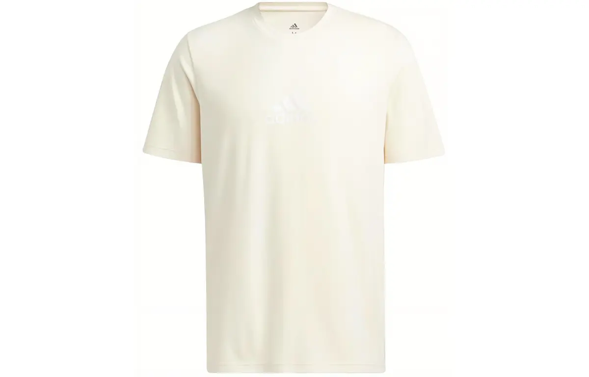 Adidas T-Shirts Men's White Crew Neck Moderate Straight Fit