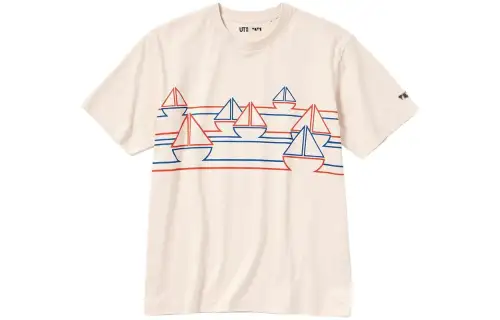 UNIQLO T Shirt Unisex Light Beige