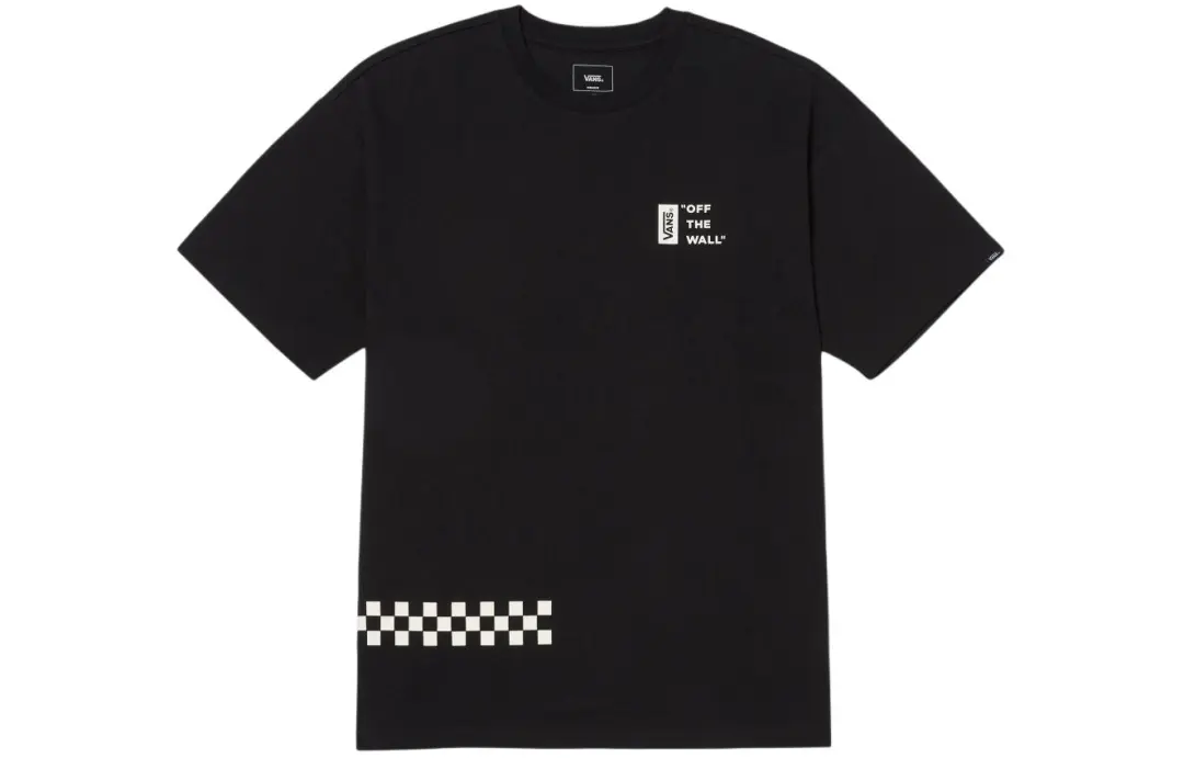 Vans T Shirts Men's Black Crew Neck Moderate Straight Fit