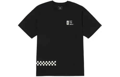 Vans T Shirts Men's Black Crew Neck Moderate Straight Fit