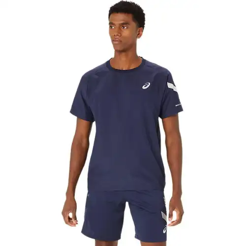 Asics AIM Short Sleeve Piste T Shirt Unisex Midnight Blue
