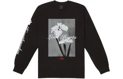Vans BROKEN ORCHID T Shirt Men's Black