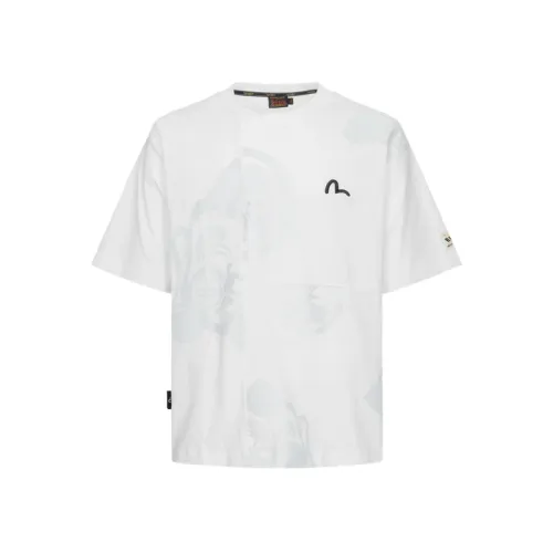 EVISU T Shirts Men's White Crew Neck Moderate Straight Fit