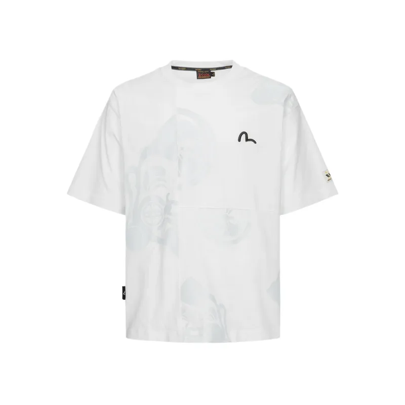 EVISU T Shirts Men's White Crew Neck Moderate Straight Fit