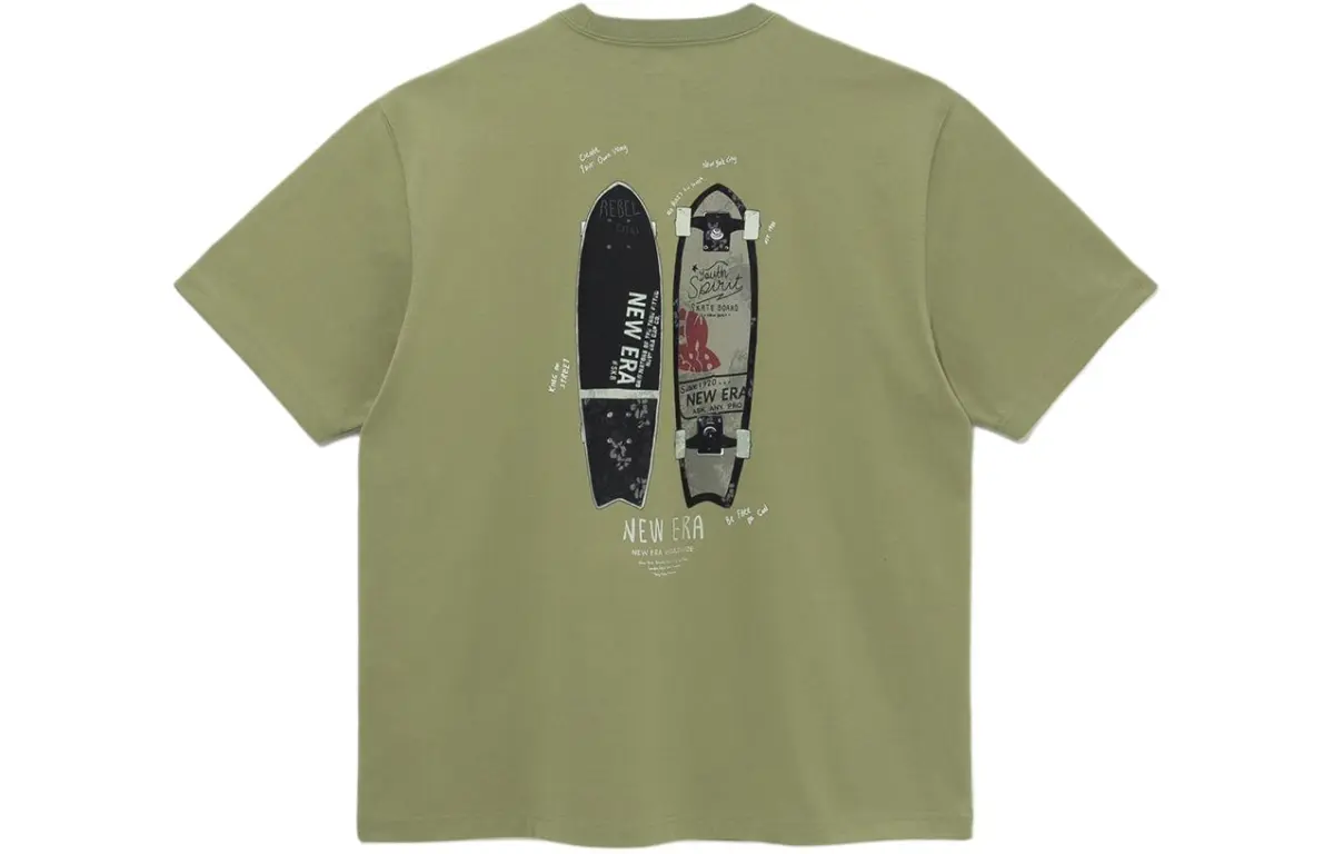 New Era T-Shirts Unisex Green Crew Neck Moderate