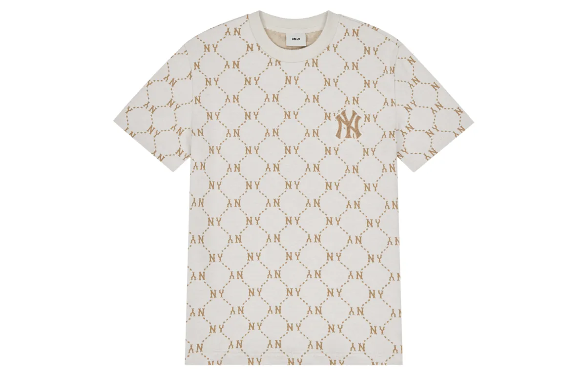 MLB MONOGRAM T Shirt Unisex Cream