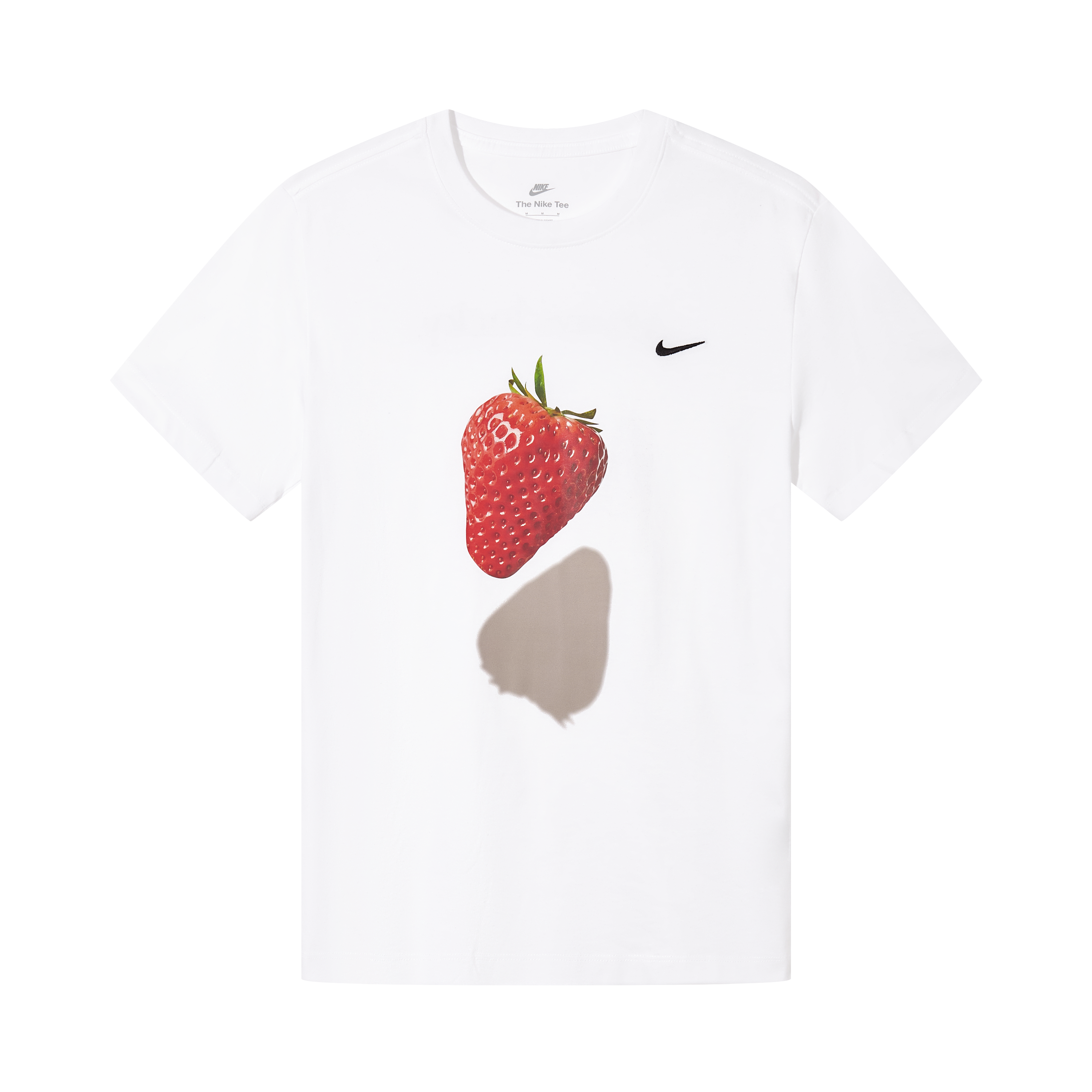 Nike T Shirts Men's White Crew Neck Moderate Straight Fit