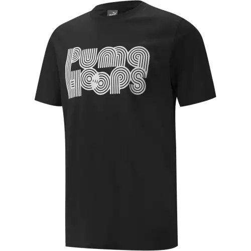 PUMA T Shirts Men's Black Crew Neck Moderate Straight Fit