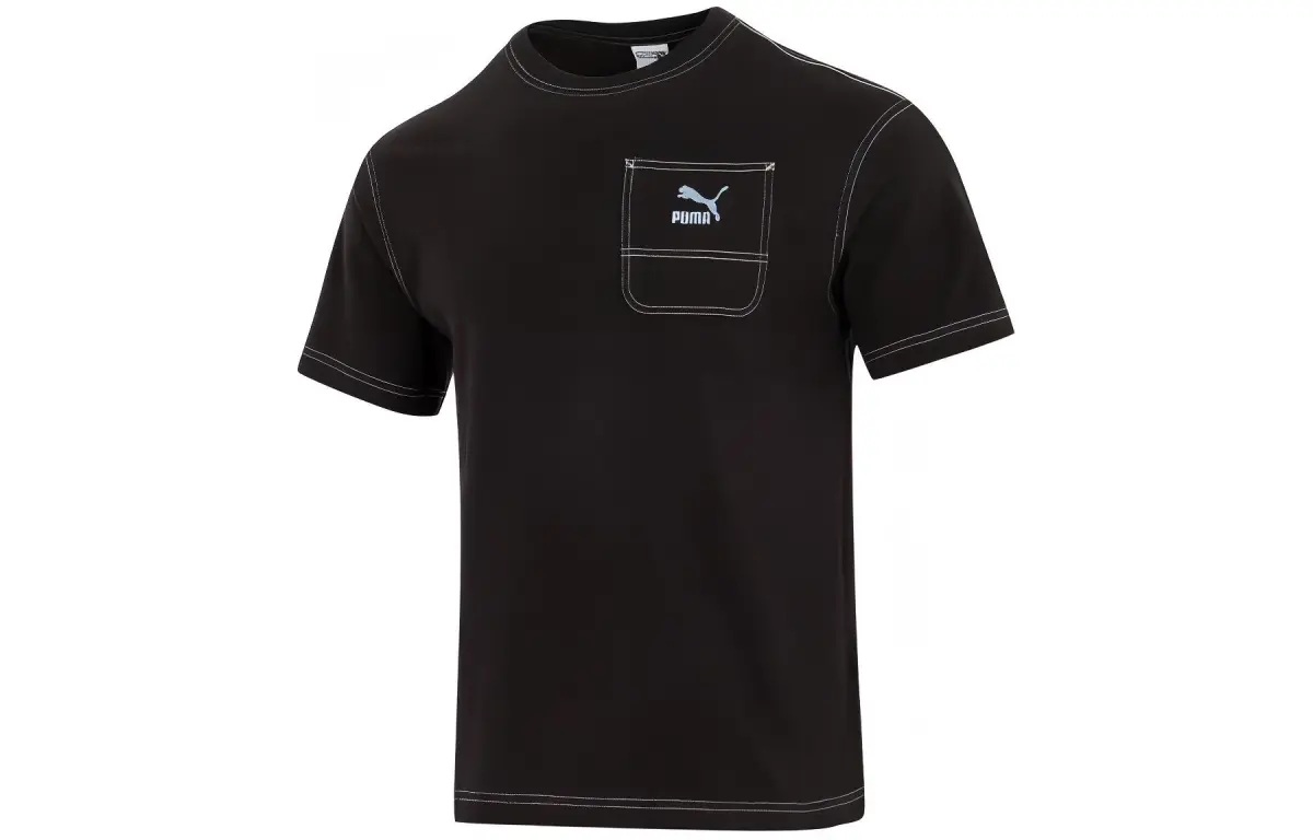 PUMA Drop Shoulder Sleeve T-Shirt Unisex Black