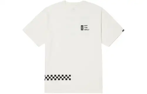 Vans T Shirts Men's Ecru Crew Neck Moderate Straight Fit