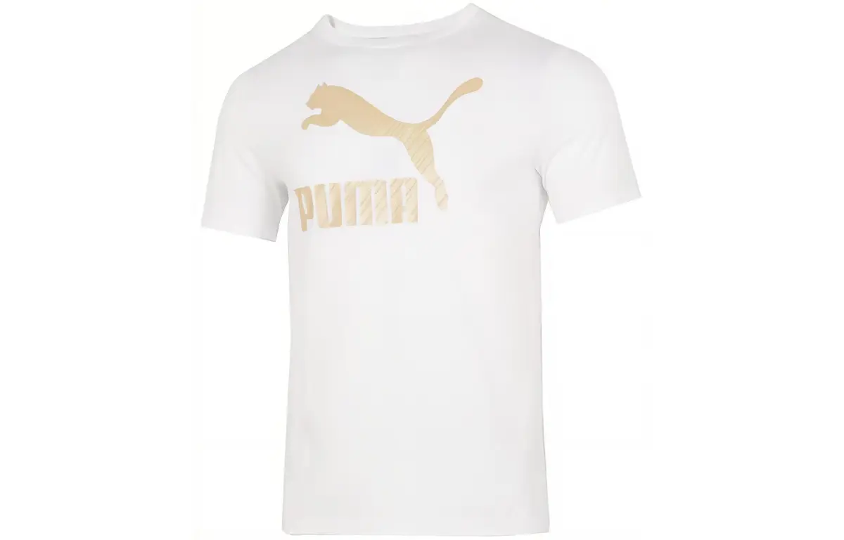 PUMA T-Shirts Unisex White Crew Neck Moderate
