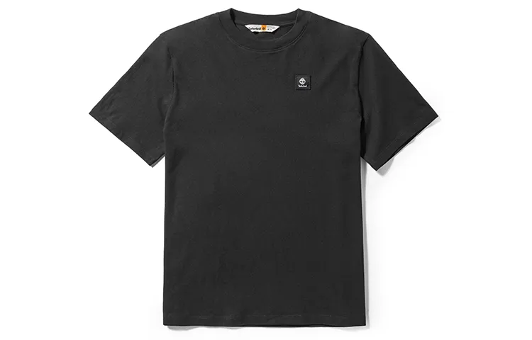 Timberland T-Shirts Men's Black Crew Neck Moderate Straight Fit