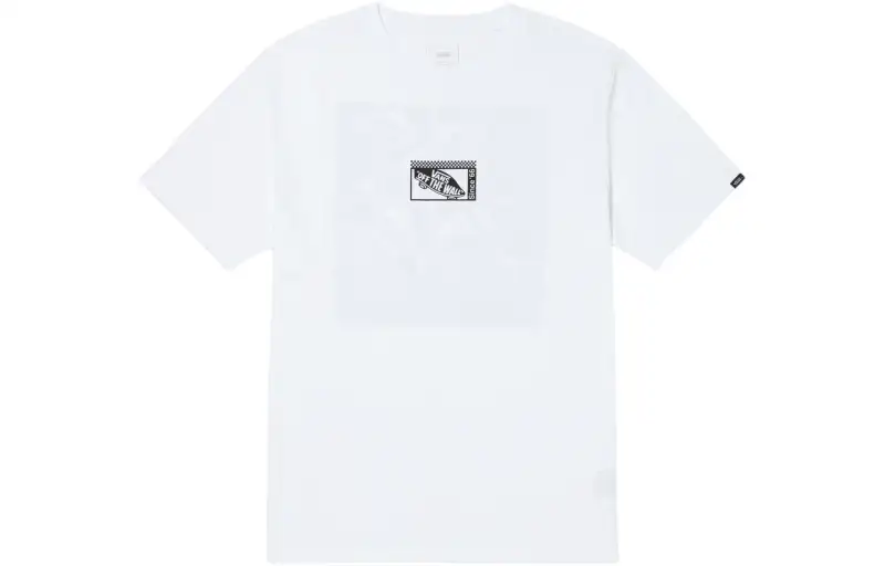 Vans T Shirts Men's White Crew Neck Moderate Straight Fit