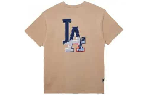 New Era x MLB Skateboard Collection Los Angeles Dodgers T-Shirt Men's Khaki
