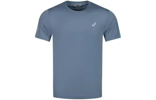 ASICS T Shirts Men's Blue Crew Neck Moderate