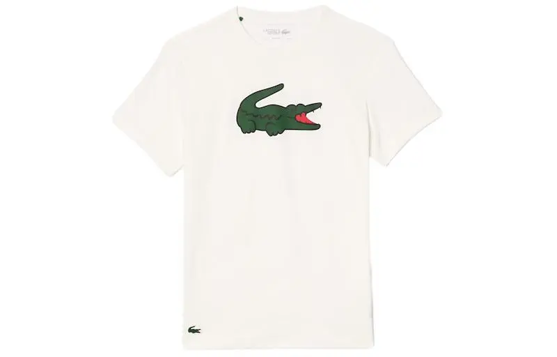 LACOSTE T Shirts Men's White Crew Neck Moderate