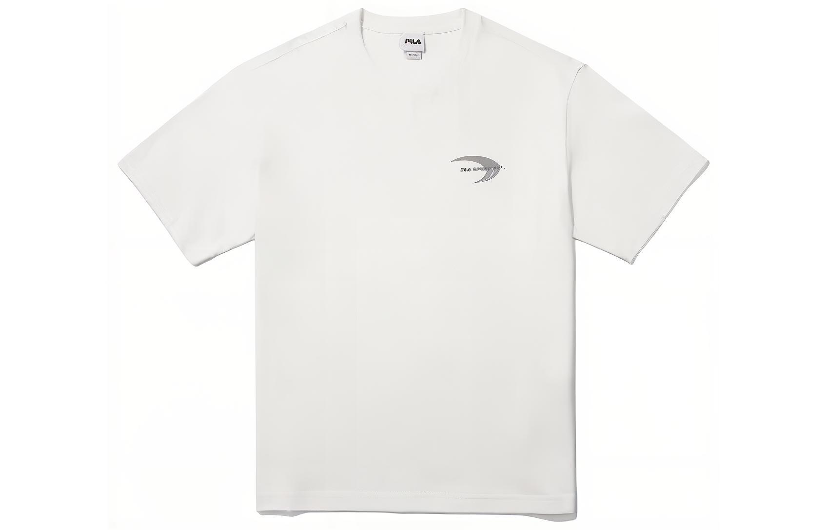 FILA T Shirts Unisex White Crew Neck Moderate Straight Fit