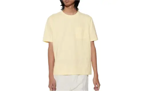 UNIQLO Regular T Shirt Unisex Apricot Yellow