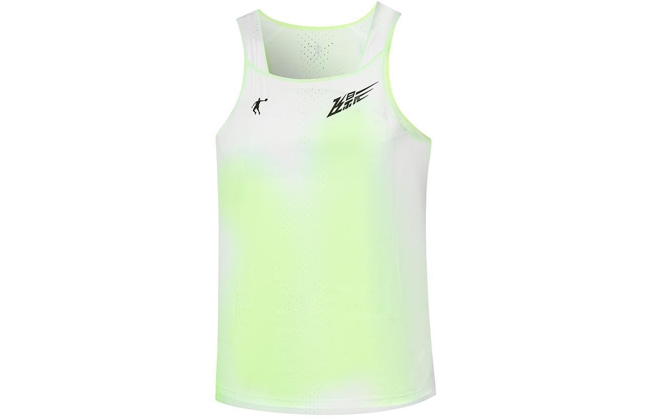 QIAODAN Running T Shirt Unisex Flying Shadow Green Print