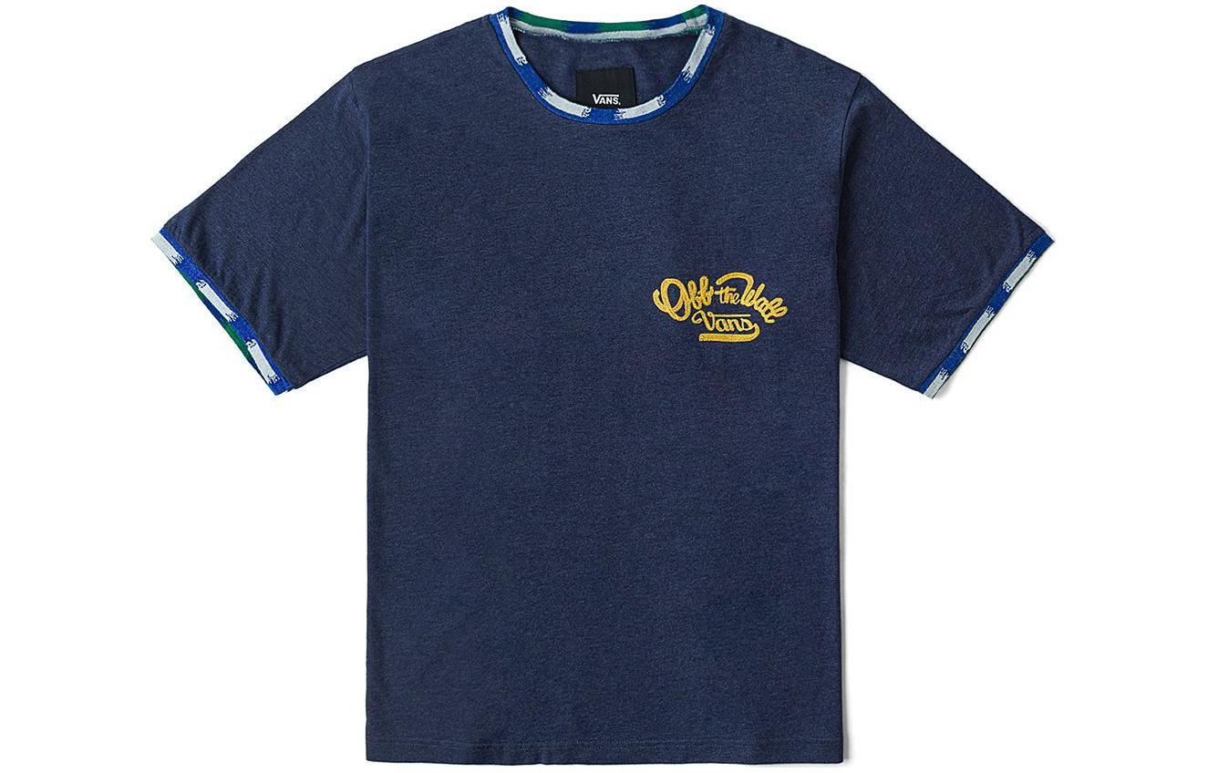 Vans T Shirts Unisex Dark Blue Crew Neck Moderate