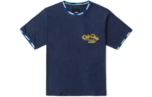 Vans T Shirts Unisex Dark Blue Crew Neck Moderate