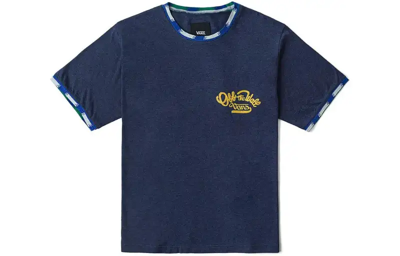 Vans T Shirts Unisex Dark Blue Crew Neck Moderate