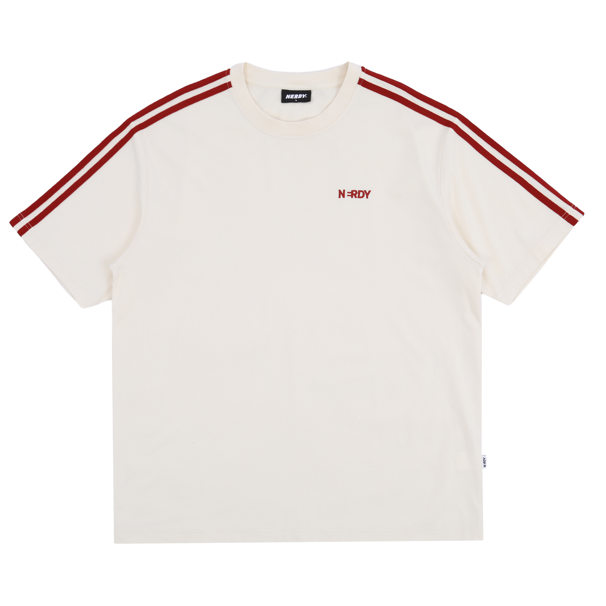Base cotton creamy T-shirt with a round collar for men and women, with your logo imprint, oversize, loose straight fit, with short sleeve