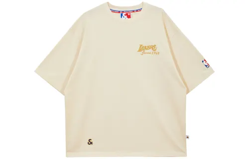JACK JONES/Jack Jones x NBA joint Lakers oversized letter offset printed sports short-sleeved T-shirt same style for couples