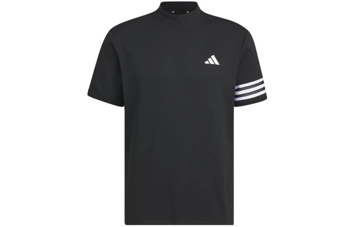 Adidas T-Shirts Men's Black Crew Neck Moderate Straight Fit