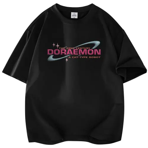 Doraemon T Shirts Unisex Crew Neck Moderate Straight Fit