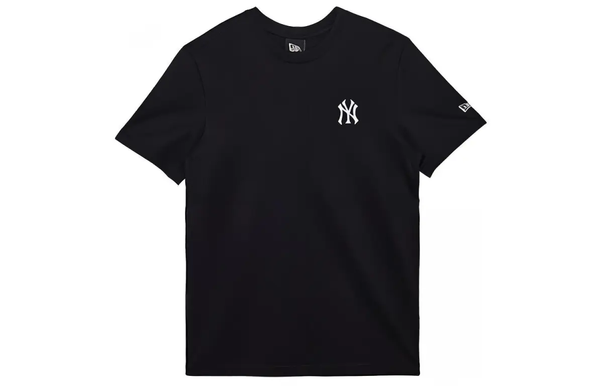New Era T-Shirts Unisex Black Crew Neck Moderate